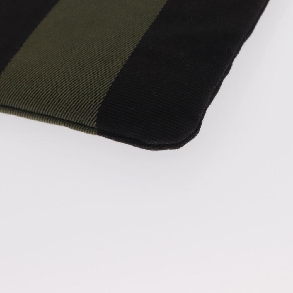 SAINT LAURENT Clutch Bag Canvas Leather Black Khaki Silver Auth mr1652 - Picture 16 of 16